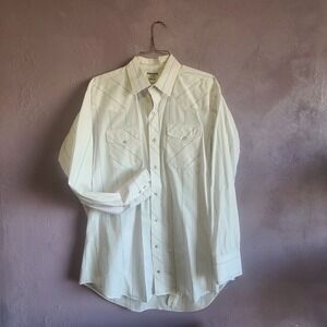 Vintage 90s Ruddock Shirts Pearl Snap Western LS Mens Striped Shirt‎ 17.5 x 36 T